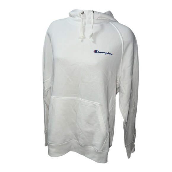 Champion Power Blend Long Sleeve Warm Hoodie Sweatshirt Sz XL White Kangaroo Poc - Picture 1 of 16